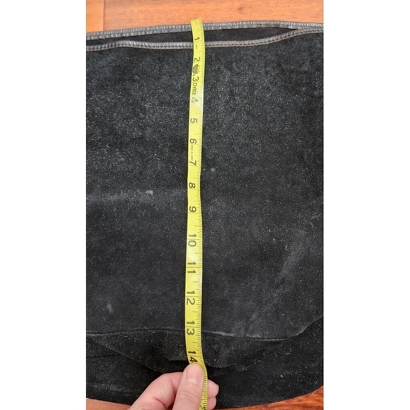 Black Suede Bucket Shoulder Bag Leather Strap Handmade Made by ICEKETI Minimalis